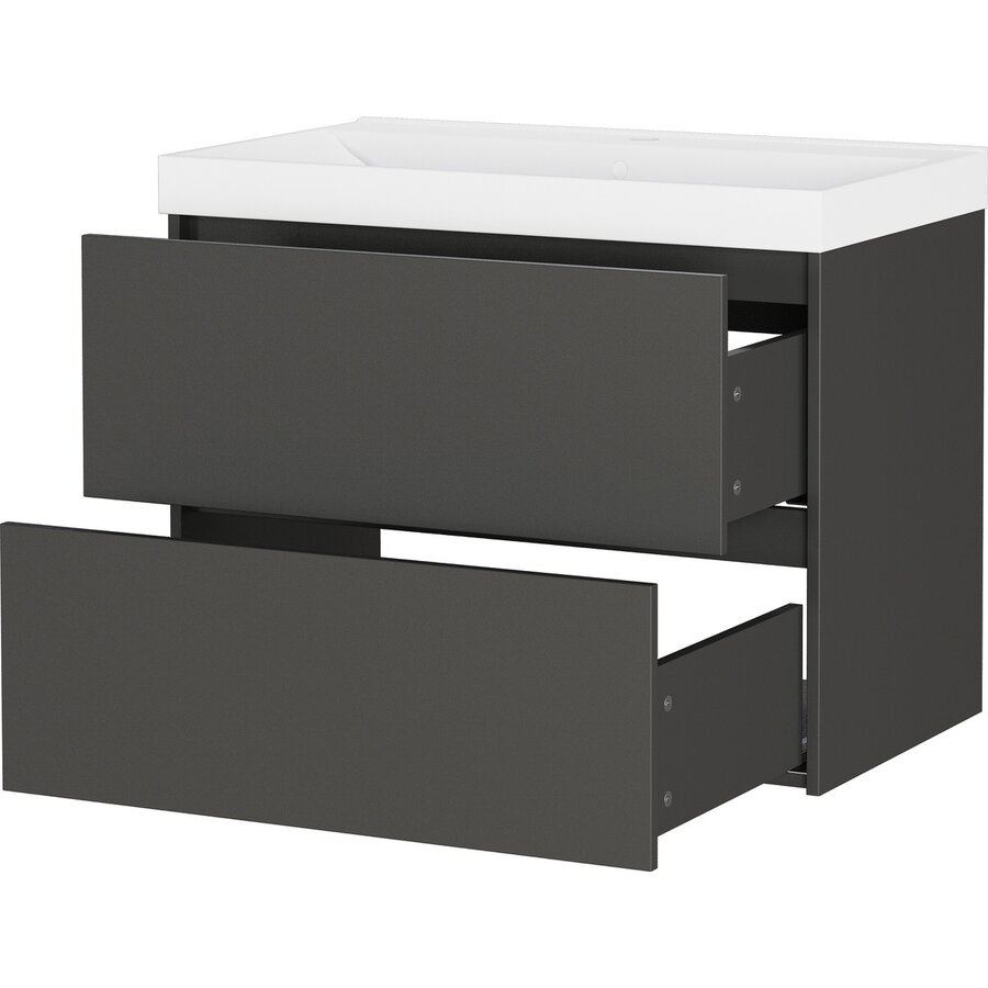 Bodera Plus 81 cm Wastafel met Onderkast Grafiet