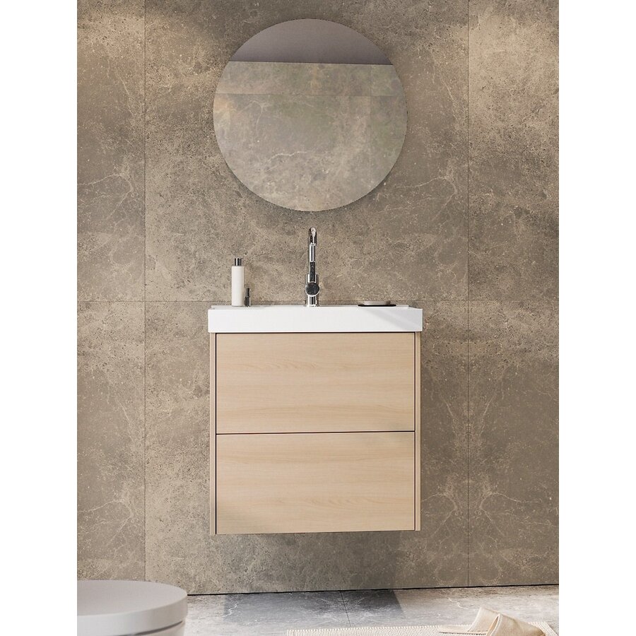 Bodera Plus 61 cm Wastafel met Onderkast Lindberg Eiken