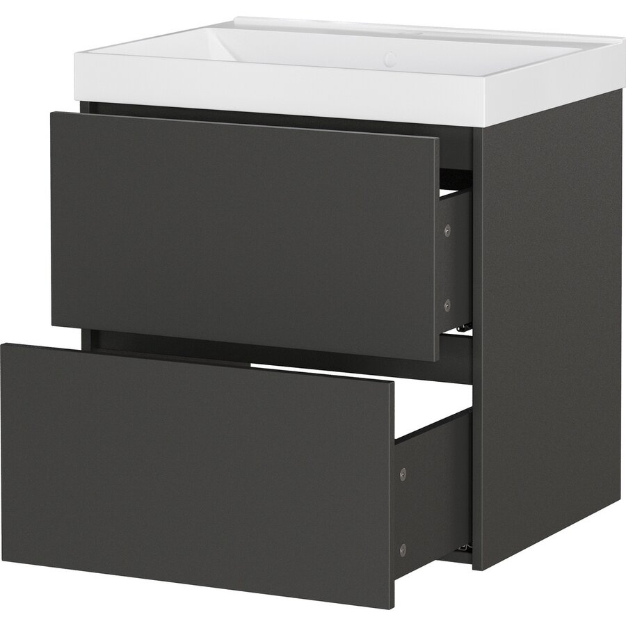 Bodera Plus 61 cm Wastafel met Onderkast Grafiet
