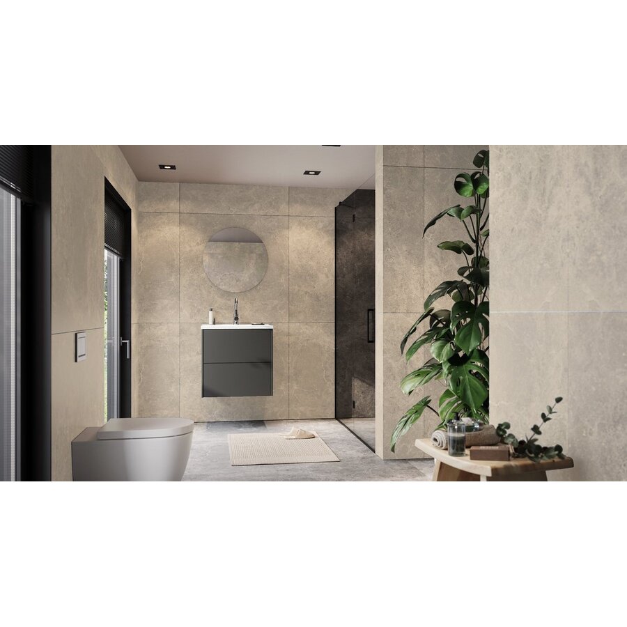 Bodera 61 cm Wastafel met Onderkast Grafiet