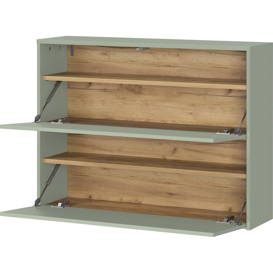Binetto Taupe Groen / Eiken Multifunctionele Wandkast 2-Kleppen