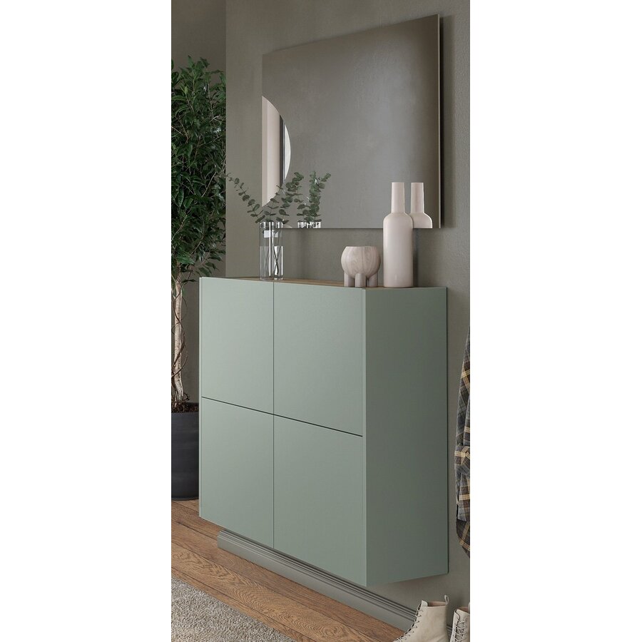 Binetto Taupe Groen / Eiken Multifunctionele Wandkast