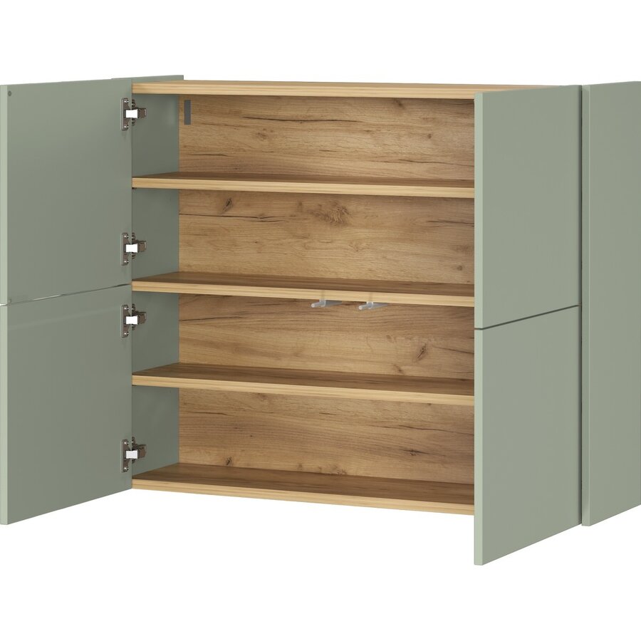 Binetto Taupe Groen / Eiken Multifunctionele Wandkast