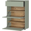 Binetto Taupe Groen / Eiken Schoenenkast 2-Kleppen 1-Lade