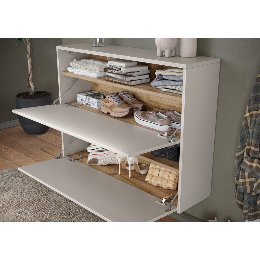 Binetto Cashmere / Eiken Multifunctionele Wandkast 2-Kleppen