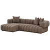 Aurora Bruin 3-Zits Bank + Chaise Lounge Links