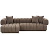 Aurora Bruin 3-Zits Bank + Chaise Lounge Links