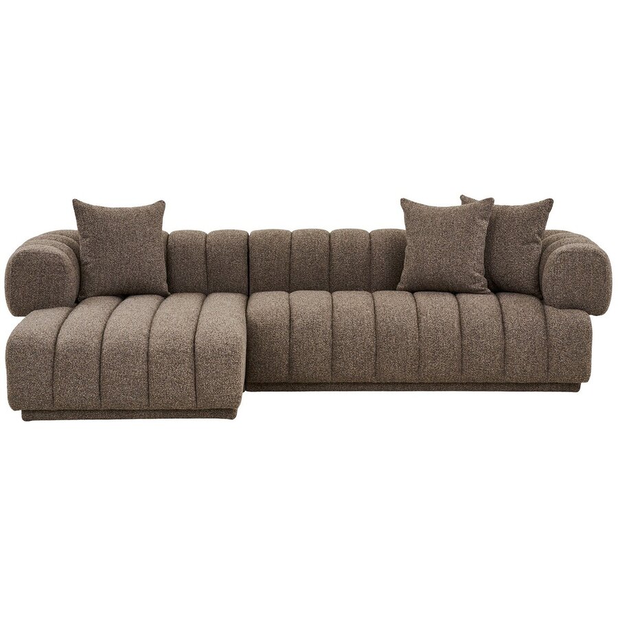 Aurora Bruin 3-Zits Bank + Chaise Lounge Links
