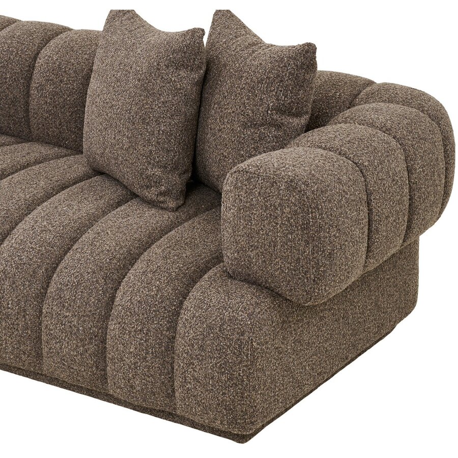 Aurora Bruin 3-Zits Bank + Chaise Lounge Links