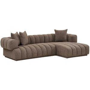 House Nordic Aurora Bruin 3-Zits Bank + Chaise Lounge Rechts