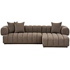 Aurora Bruin 3-Zits Bank + Chaise Lounge Rechts