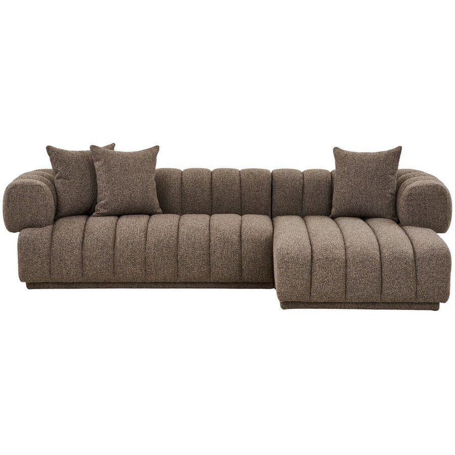 Aurora Bruin 3-Zits Bank + Chaise Lounge Rechts