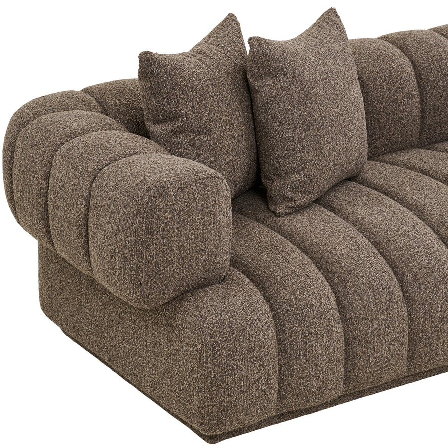 Aurora Bruin 3-Zits Bank + Chaise Lounge Rechts