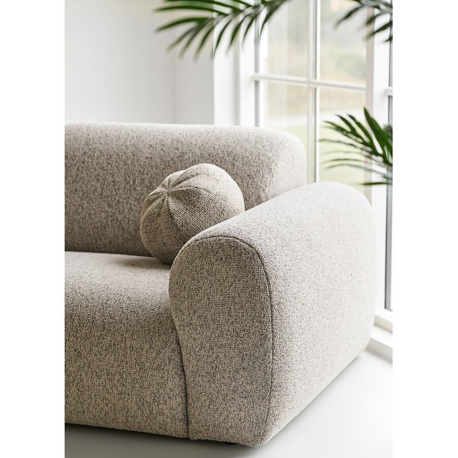 Clyde Steengrijs 3-Zits Bank + Chaise Lounge Links