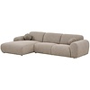 Clyde Steengrijs 3-Zits Bank + Chaise Lounge Links