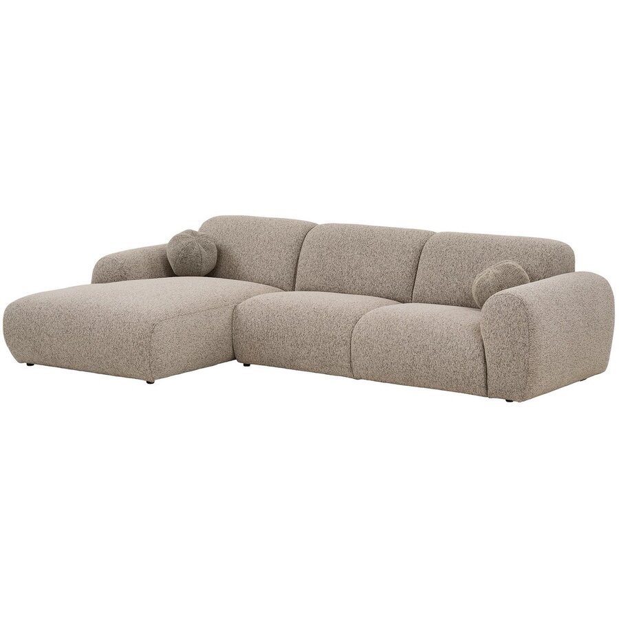 Clyde Steengrijs 3-Zits Bank + Chaise Lounge Links