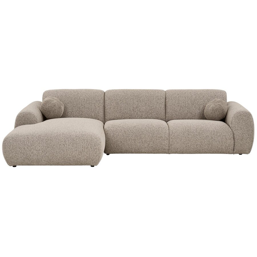 Clyde Steengrijs 3-Zits Bank + Chaise Lounge Links
