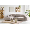 Clyde Steengrijs 3-Zits Bank + Chaise Lounge Links