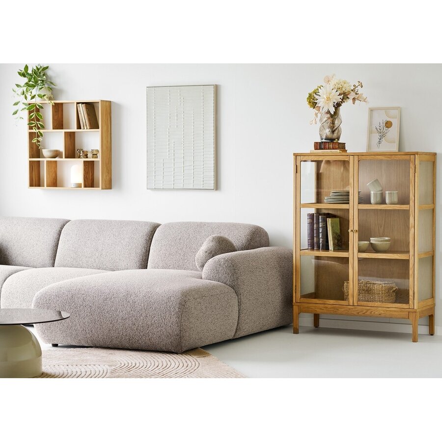 Clyde Steengrijs 3-Zits Bank + Chaise Lounge Rechts