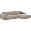 Clyde Steengrijs 3-Zits Bank + Chaise Lounge Rechts