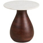 House Nordic Heide Ronde Bijzettafel Marmer/Mango