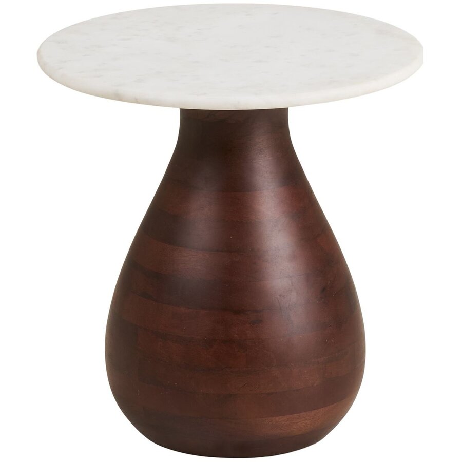 Heide Ronde Bijzettafel Marmer/Mango