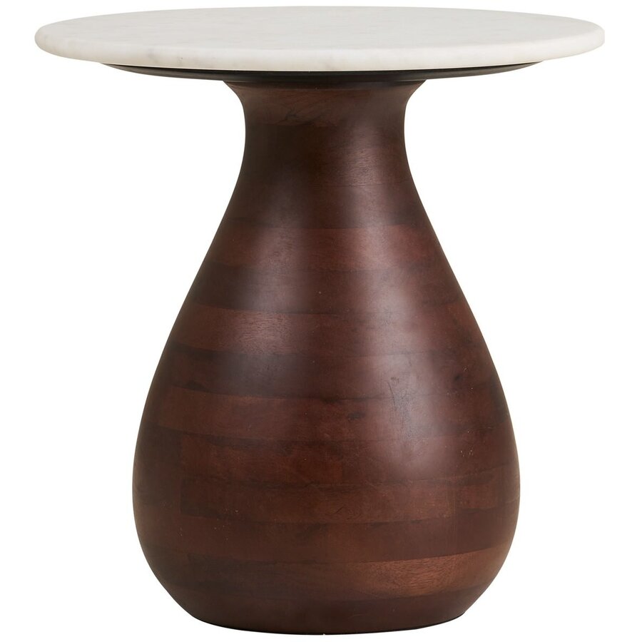 Heide Ronde Bijzettafel Marmer/Mango