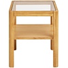 Lourmarin Vierkante Bijzettafel Glas / Eiken