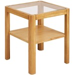 House Nordic Lourmarin Vierkante Bijzettafel Glas / Eiken