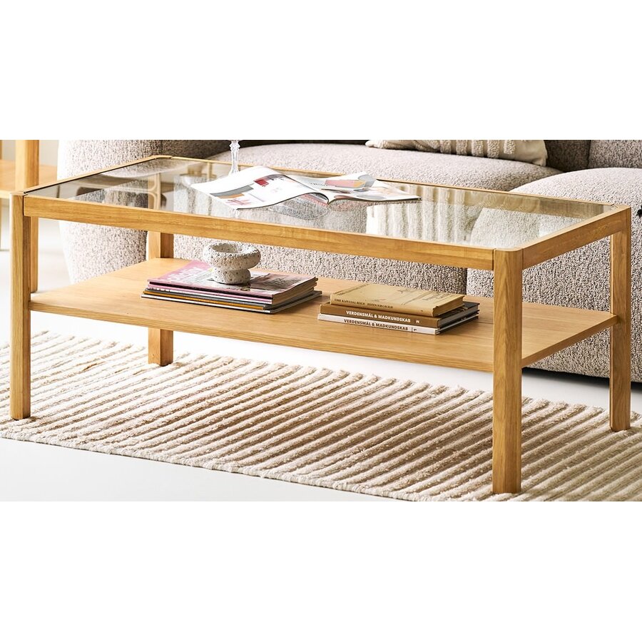 Lourmarin Rechthoekige Salontafel Glas / Eiken