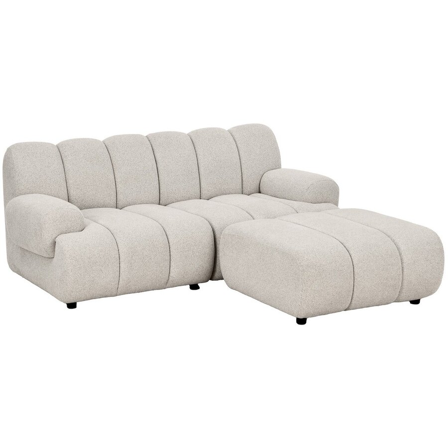 Taza Zand 2.5-Zits Bank met Poef Rechts