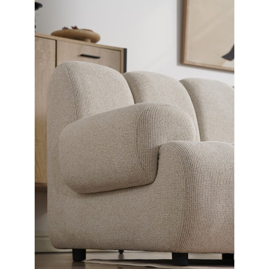 Taza Zand 3.5-Zits Bank met Poef Rechts