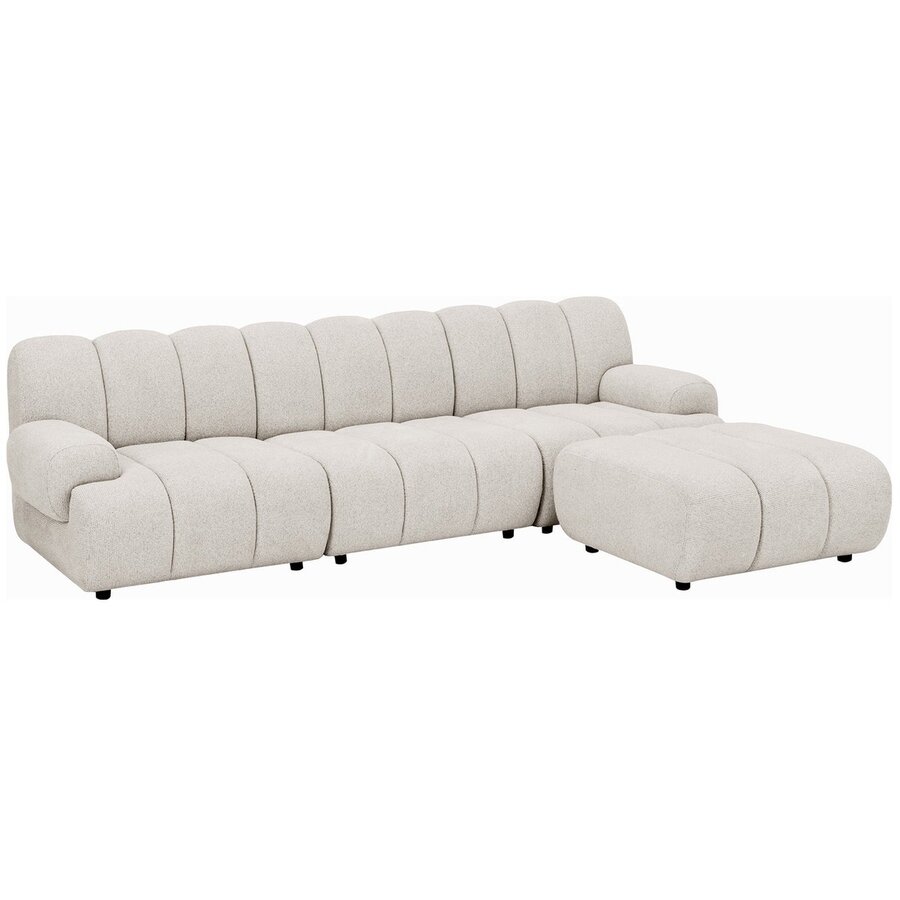 Taza Zand 3.5-Zits Bank met Poef Rechts