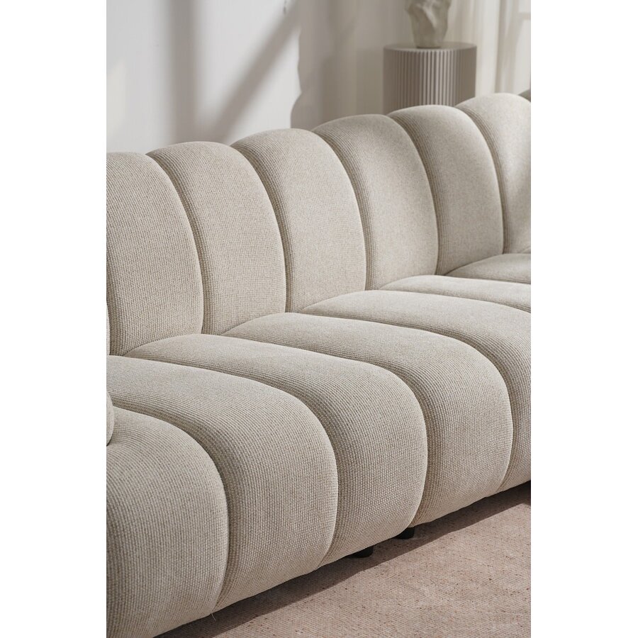 Taza Zand 3.5-Zits Bank met Poef Rechts