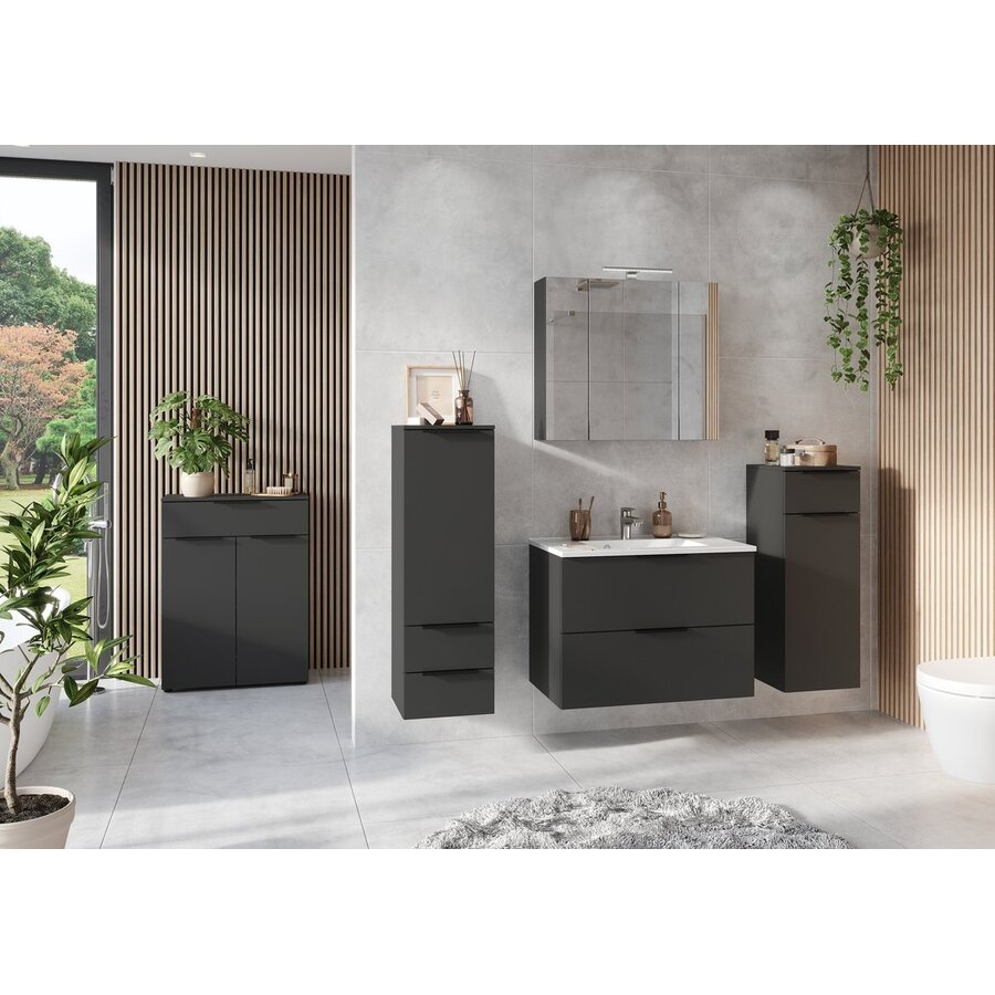Crandon Plus 81 cm Wastafel met Onderkast Grafiet