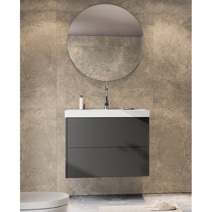 Lomena Ronde Spiegel Zwart 80 cm