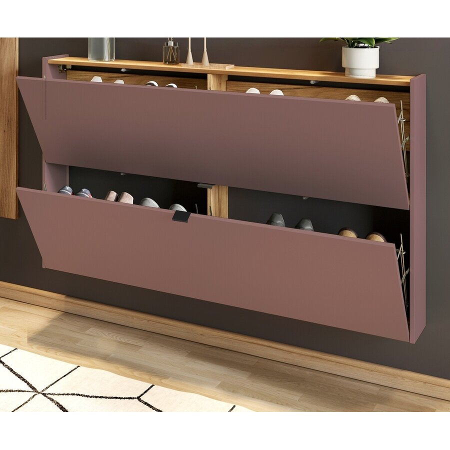 Ameca Toffee / Eiken Schoenenkast 2-Kleppen