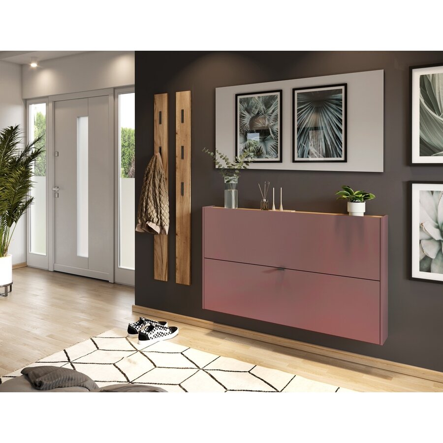 Ameca Toffee / Eiken Schoenenkast 2-Kleppen