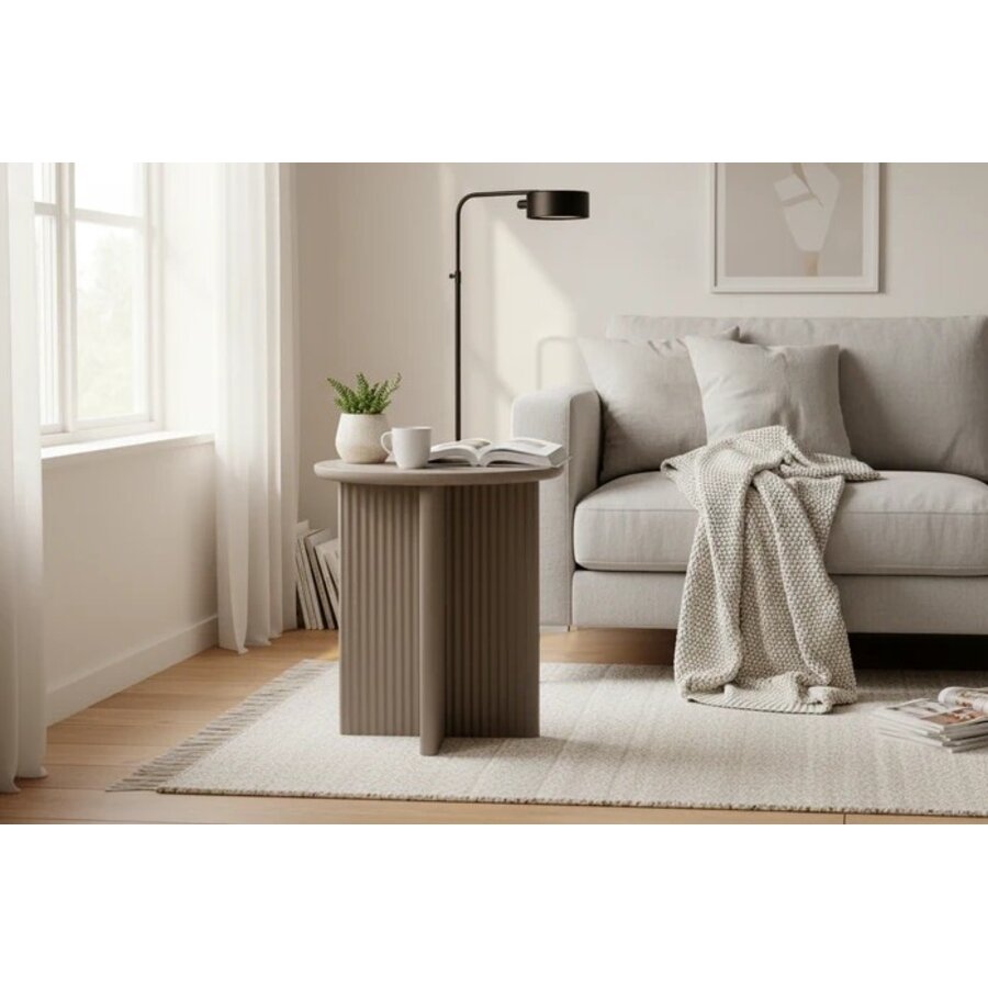 Palma Taupe Bijzettafel Rond Ø50 cm