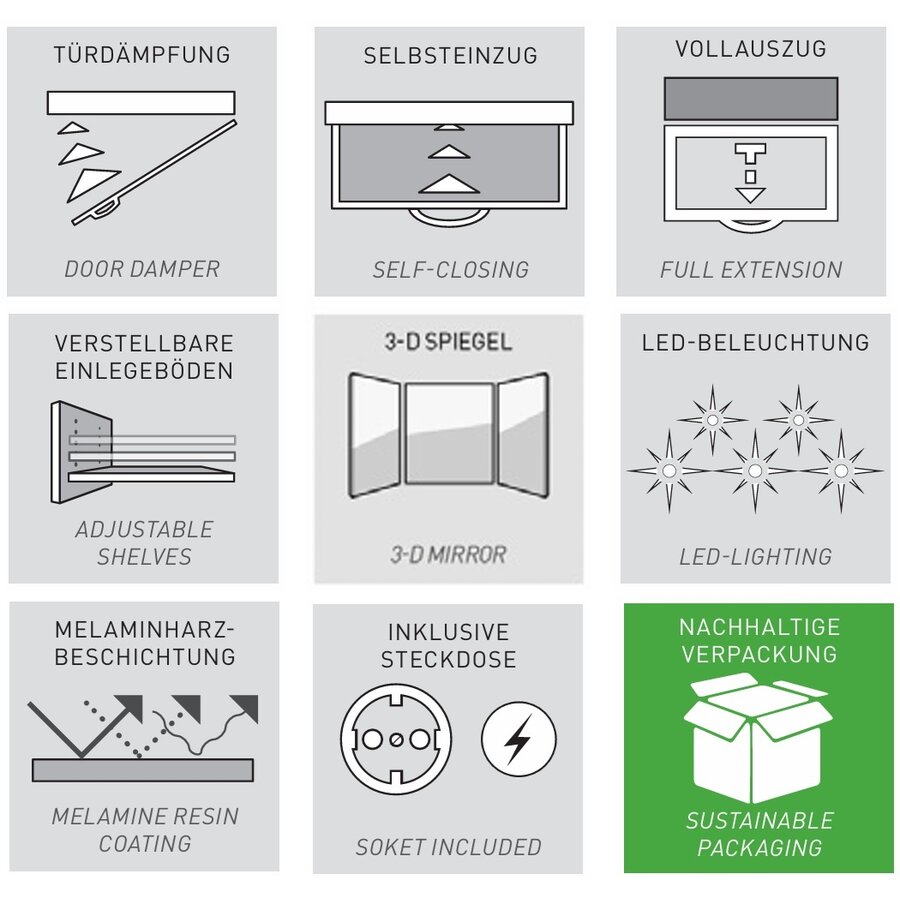 Crandon 81 cm Wastafel met Onderkast Grafiet