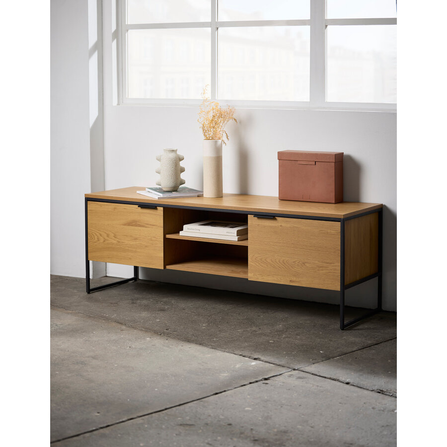 Cesura Eiken TV Meubel 2-Deuren 2-Open Vakken