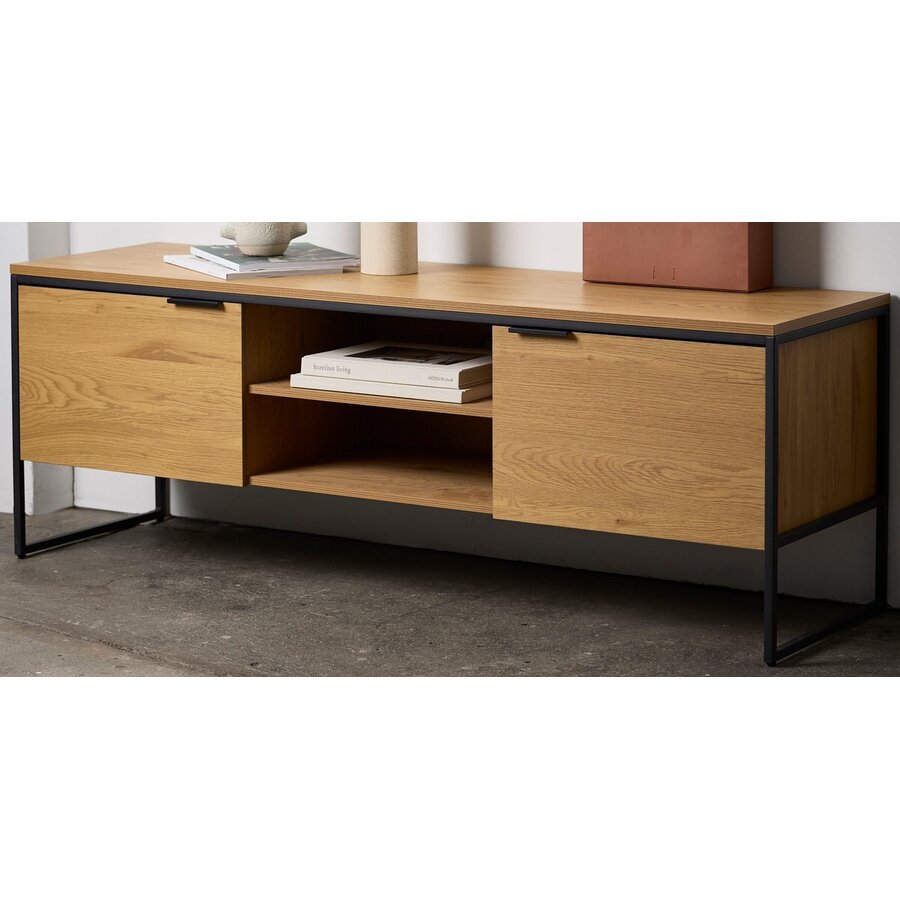 Cesura Eiken TV Meubel 2-Deuren 2-Open Vakken