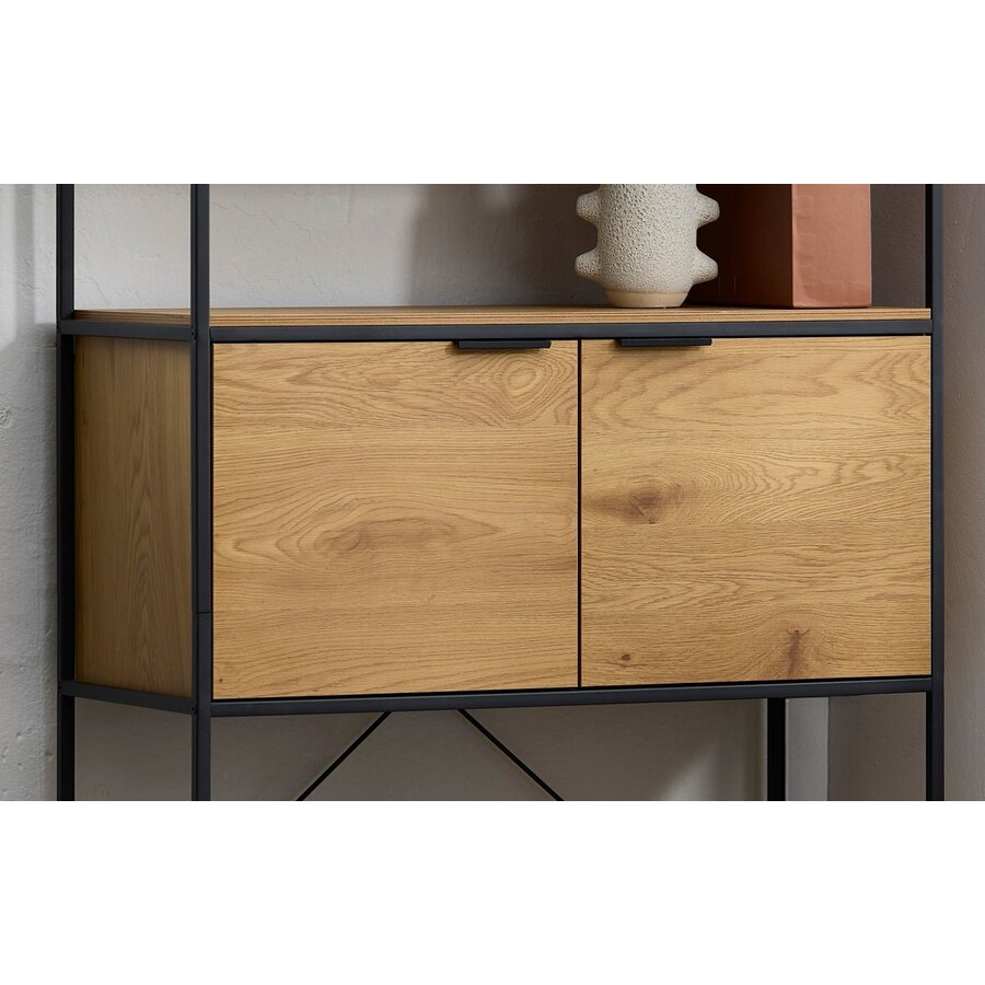 Cesura Eiken Boekenkast met 2-Deuren