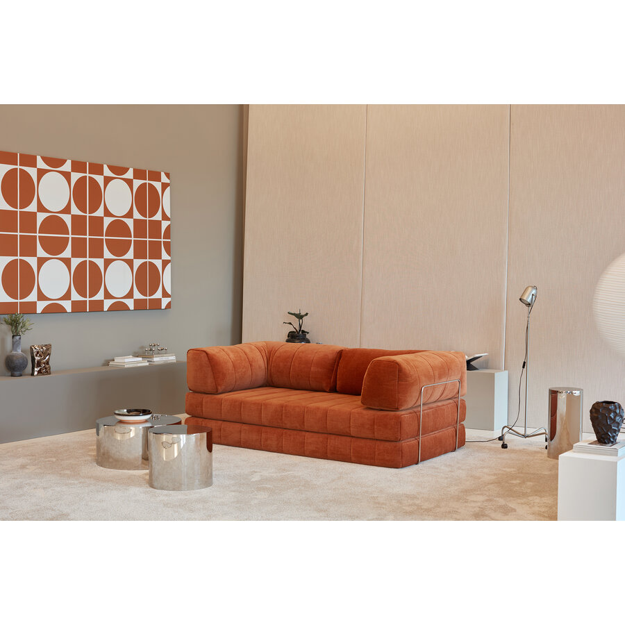 CozyPad Roest Oranje Slaapbank met Armleuning