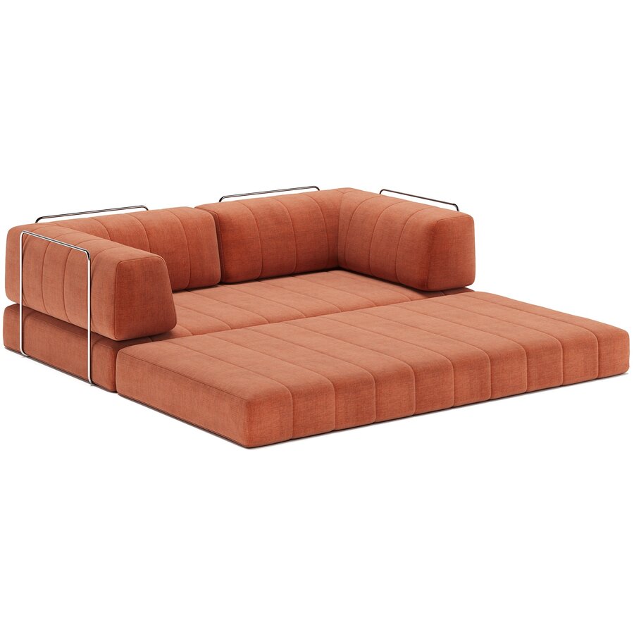 CozyPad Roest Oranje Slaapbank met Armleuning