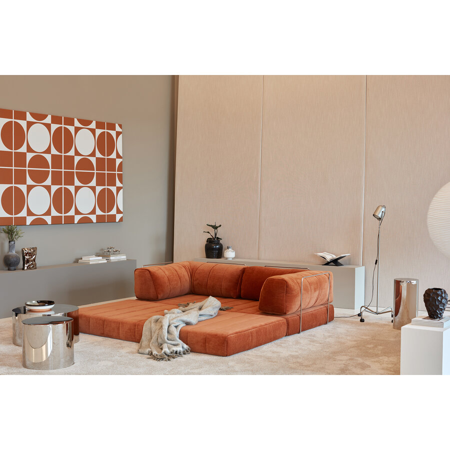 CozyPad Roest Oranje Slaapbank met Armleuning