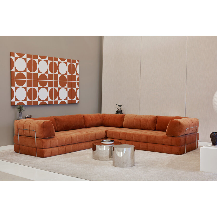 CozyPad Roest Oranje Hoekslaapbank