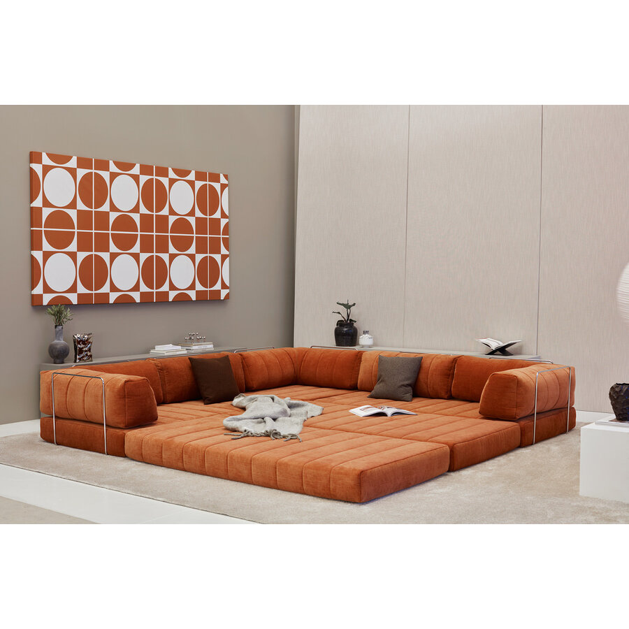 CozyPad Roest Oranje Hoekslaapbank