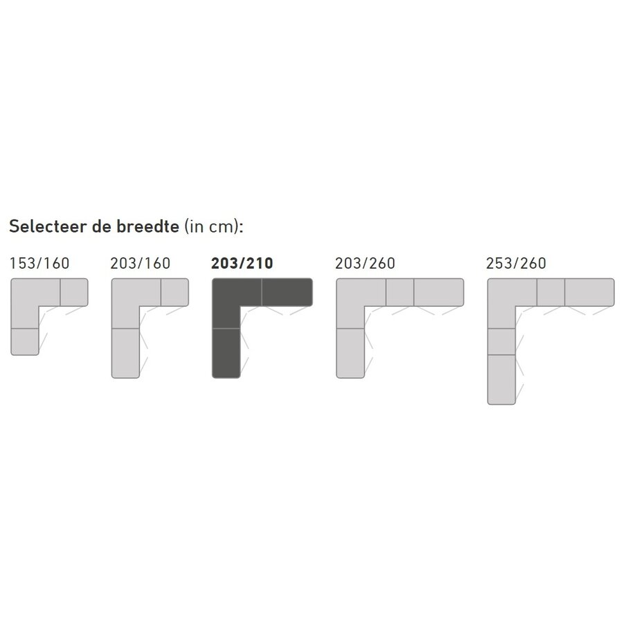 Chalet Nougat 90° Hoek Kledingkast 6 Deurs