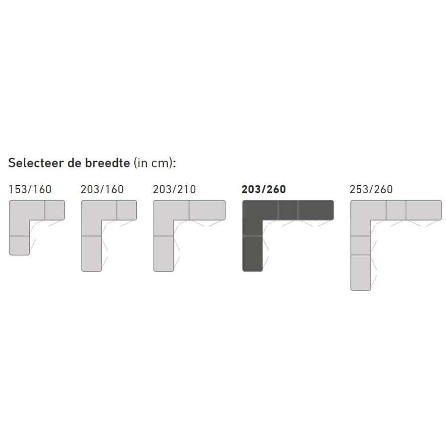 Chalet Nougat 90° Hoek Kledingkast 7 Deurs